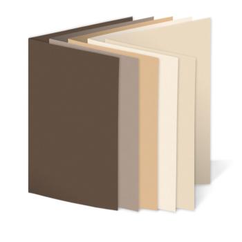 Sortiment "Cremetöne" 25x Faltkarten in 5 Farben DIN A5 - farbig sortiert