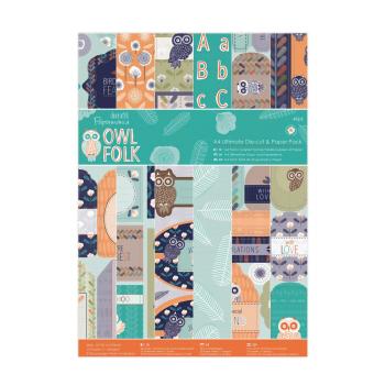 Ultimativer Stanz- & Papierblock A4 - 48 Bogen 160g/m² - Owl Folk