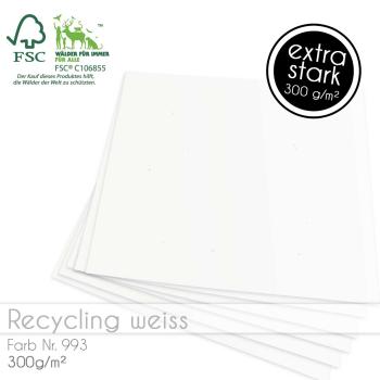Cardstock "Recycling" 12"x12" 300g/m² (30,5 x 30,5cm) in recycling weiss