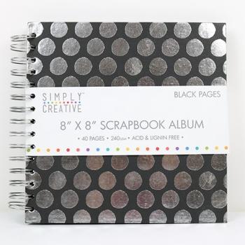 Simply Creative Scrapbook Album "Black with Circles" 8"x8"