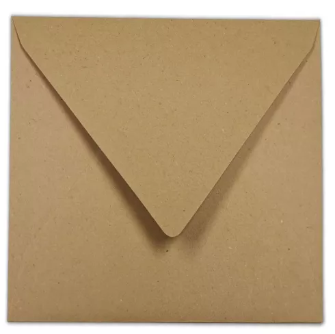 Briefumschlag 16x16cm in kraft sand, 100g, ohne Fenster, Nassklebung