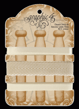 Graphic 45 "Trim Classic Ivory & Natural Linen"