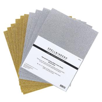Spellbinders - Glitter Foam Sheets "Gold & Silver" Schaumstoffplatten Glitzer