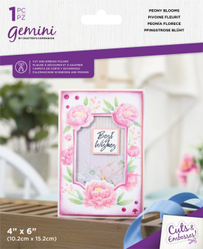 Gemini - Cut and Emboss Folder - Peony Blooms - Schneide- und Prägeschablone - Pfingsrose Blüht