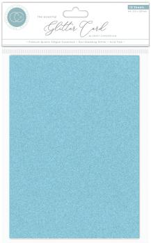 Craft Consortium - Glitzerpapier A4 "Sky Blue" Glitter Card - 10 Bogen