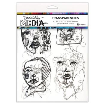 Ranger - Media Transparentpapier 8,5x10,75 Inch "Abstract Portraits Set 2" 6 Bogen