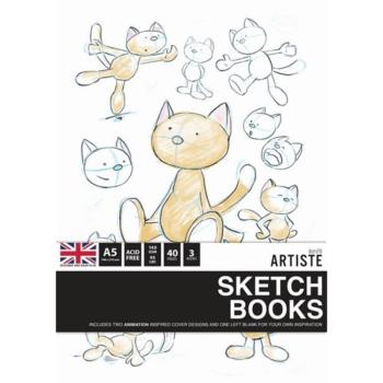 Docrafts - Skizzenbuch "Animation" Artiste Sketchbooks A5 - 3-teiliges Set je 40 Seiten