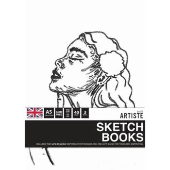 Docrafts - Skizzenbuch "Life Drawing" Artiste Sketchbooks A5 - 3-teiliges Set je 40 Seiten