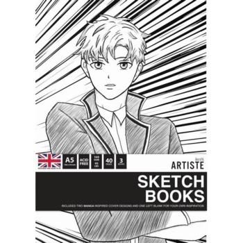 Docrafts - Skizzenbuch "Manga" Artiste Sketchbooks A5 - 3-teiliges Set je 40 Seiten