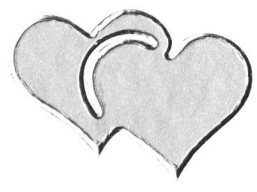 Klebeschrift "Motiv Herzen" silber glänzend 56 Stück - 2x1,5cm