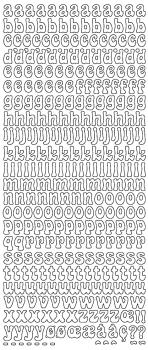 Klebeschrift "Buchstaben klein" silber glänzend ca. 270 Stück