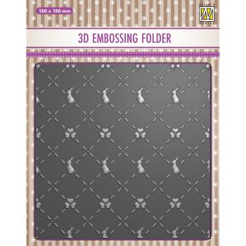 Nellie Snellen - Prägefolder "Bunny's and Clovers" 3D Embossing Folder 