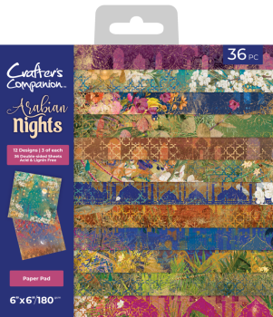 Crafters Companion - Designpapier "Arabian Nights" Paper Pack 6x6 Inch - 36 Bogen