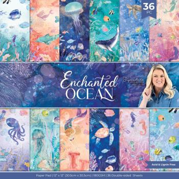 Crafters Companion - Designpapier "Enchanted Ocean" Paper Pack 12x12 Inch - 36 Bogen