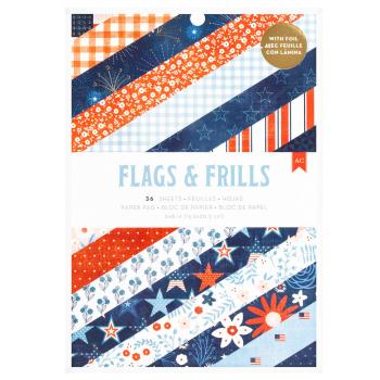 American Crafts - Designpapier "Flags and Frills" Paper Pack 6x8 Inch - 36 Bogen