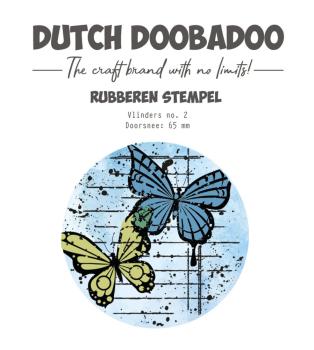 Dutch Doobadoo - Gummistempel "Butterfly 2" Rubber Stamp ⌀6,5cm