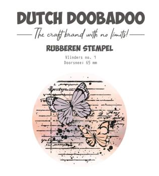 Dutch Doobadoo - Gummistempel "Butterfly 1" Rubber Stamp ⌀6,5cm