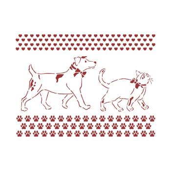 Stamperia - Schablone A5 "Daydream Dog and Cat" Stencil
