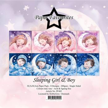 Paper Favourites - Designpapier "Sleeping Girl & Boy" Paper Pack 12x12 Inch 8 Bogen