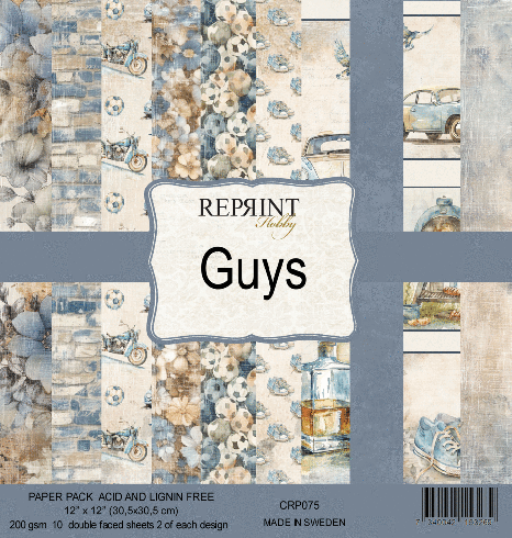 Reprint - Cardstock "Guys" 12x12 Inch 10 Bogen