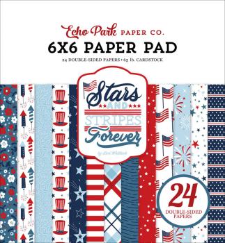 Echo Park - Designpapier "Stars And Stripes Forever" Paper Pack 6x6 Inch - 24 Bogen