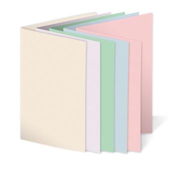 Sortiment "Pastelltöne" 25x Faltkarten in 5 Farben DIN B6 - farbig sortiert