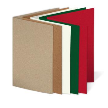 Sortiment "Weihnachten" 25x Faltkarten in 5 Farben DIN A5 - farbig sortiert