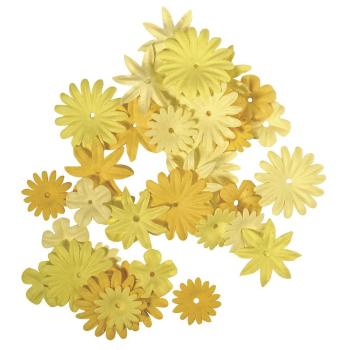 Papier-Blütenmischung Gelbtöne - 1,5-2,5cm 36 Stück