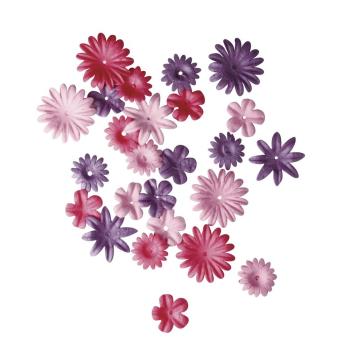 Papier-Blütenmischung Pinktöne - 1,5-2,5cm 36 Stück