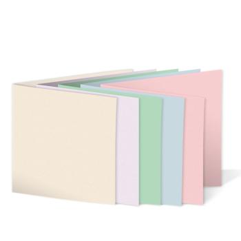 Sortiment "Pastelltöne" 25x Faltkarten in 5 Farben Format 15x15cm - farbig sortiert