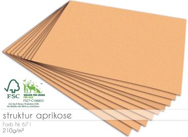 Scrapbooking-/ Bastelpapier 210g/m² DIN A3 in struktur aprikose