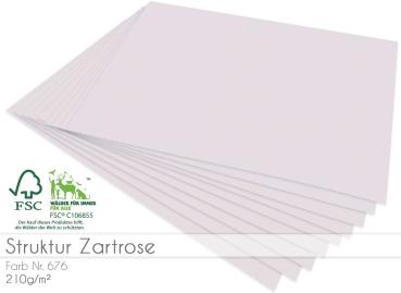 Cardstock "Struktur" - Bastelpapier 210g/m² DIN A4 in struktur zartrose