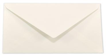 Briefumschlag DIN lang in elfenbein, 120g, ohne Fenster, Nassklebung