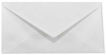Briefumschlag DIN lang in leinen (weiss), 80g, ohne Fenster, Nassklebung