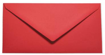 Briefumschlag DIN lang in rot, 120g, ohne Fenster, Nassklebung