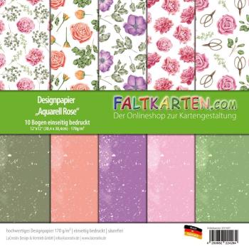 Designpapier Aquarell Flowers 12x12