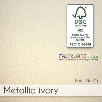 Faltkarte mit Briefumschlag DIN A5 in metallic ivory