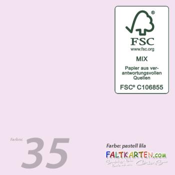Faltkarte 15x15cm mit Briefumschlag 16x16cm in pastell lila