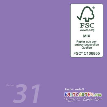 Faltkarte DIN A6 mit Briefumschlag DIN C6 in violett