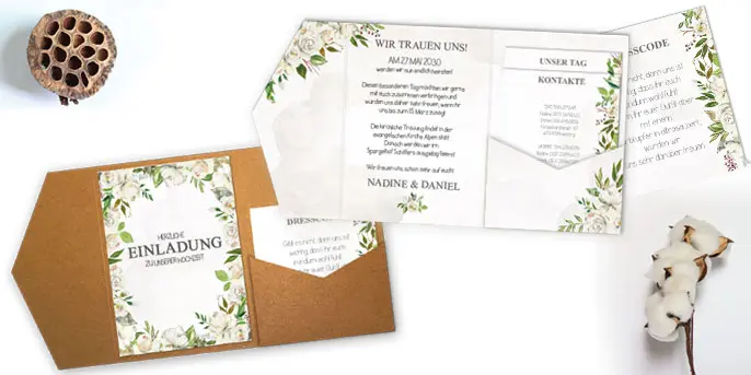 Pocketfold Karten bedruckt