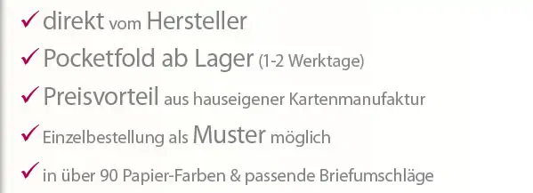 Vorteile Pocketfold-Karten