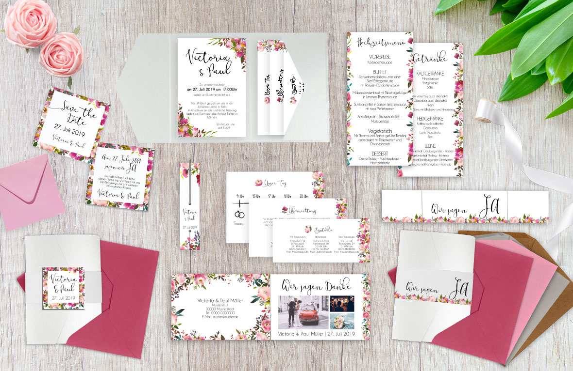 Hochzeits-Designserie Pink Bunch