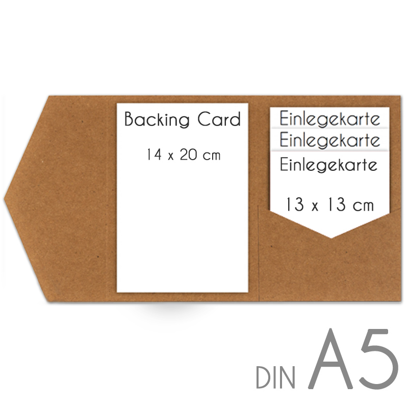 Backing- und Einlegekarten für Pocketfold Karten DIN A5 - blanko