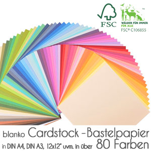 blanko Cardstock in A4, A3 und 12x12