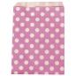 Preview: Papiertüten pink gepunktet 25 Stück 12,9x16,8cm Lebensmittelecht