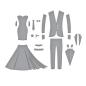 Preview: Spellbinders Die "Wedding Dress & Tux" Stanzschablone