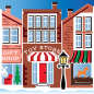 Preview: LDRS-Creative  Christmas on Main Street  Stencil 6x6