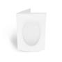 Passepartoutkarte oval 3-Fach DIN A6 in puderweiss