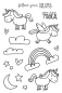 Preview: Janes Doodles " Unicorn" Clear Stamp - Stempelset