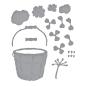 Preview: Spellbinders Die "Geranium and Antique Wooden Bucket Etched" Stanzschablone